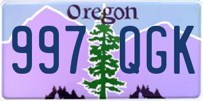 OR license plate 997QGK