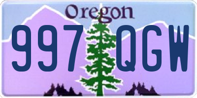 OR license plate 997QGW