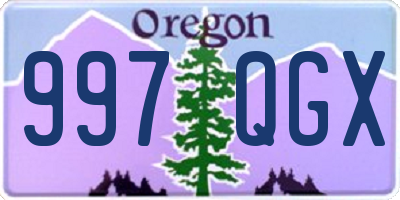 OR license plate 997QGX