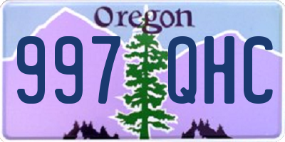 OR license plate 997QHC