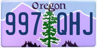 OR license plate 997QHJ