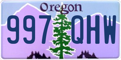 OR license plate 997QHW