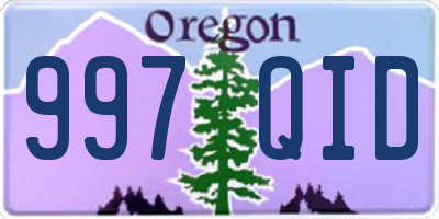 OR license plate 997QID