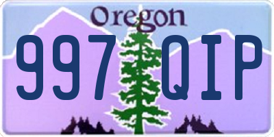 OR license plate 997QIP