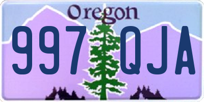 OR license plate 997QJA