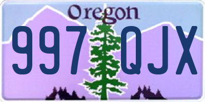 OR license plate 997QJX