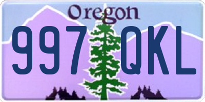 OR license plate 997QKL