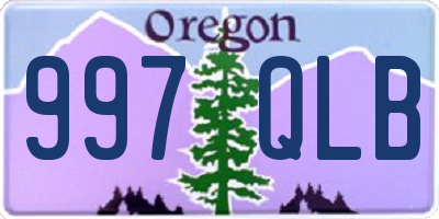 OR license plate 997QLB