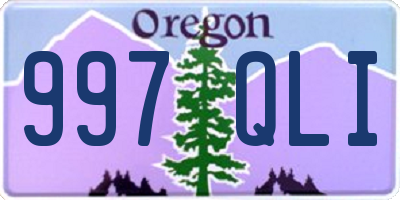 OR license plate 997QLI
