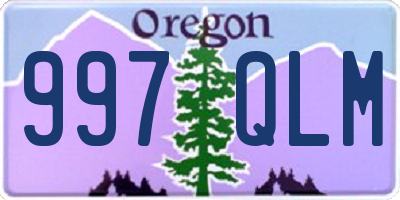 OR license plate 997QLM