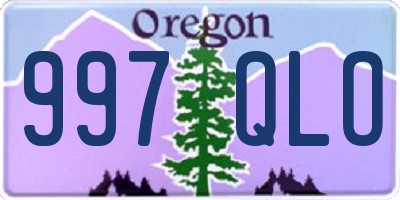 OR license plate 997QLO