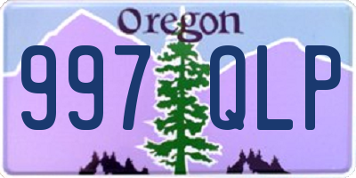 OR license plate 997QLP