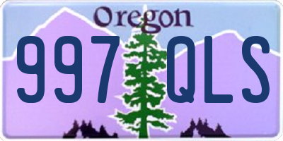 OR license plate 997QLS