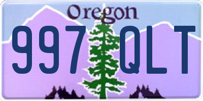 OR license plate 997QLT