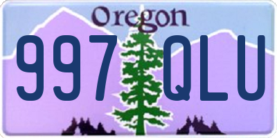 OR license plate 997QLU