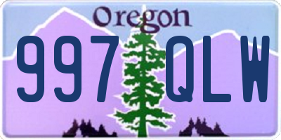 OR license plate 997QLW
