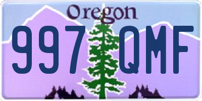 OR license plate 997QMF