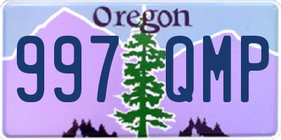 OR license plate 997QMP
