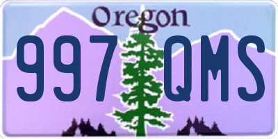 OR license plate 997QMS