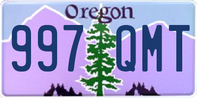 OR license plate 997QMT