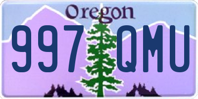 OR license plate 997QMU