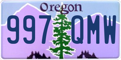 OR license plate 997QMW