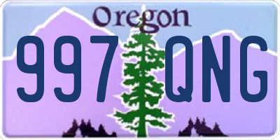 OR license plate 997QNG
