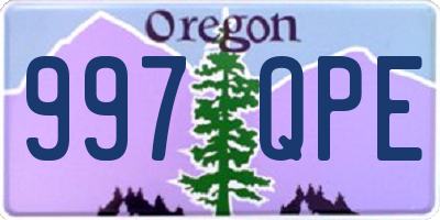 OR license plate 997QPE