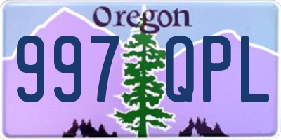 OR license plate 997QPL