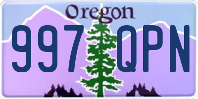 OR license plate 997QPN