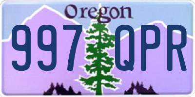 OR license plate 997QPR