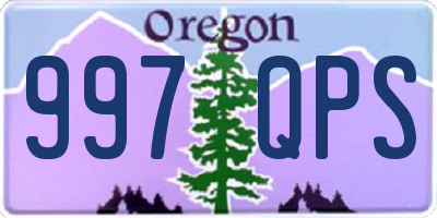 OR license plate 997QPS