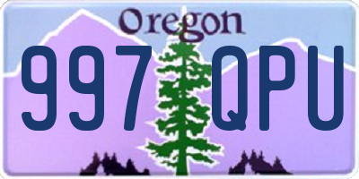 OR license plate 997QPU