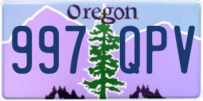 OR license plate 997QPV