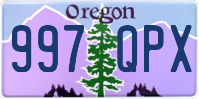 OR license plate 997QPX