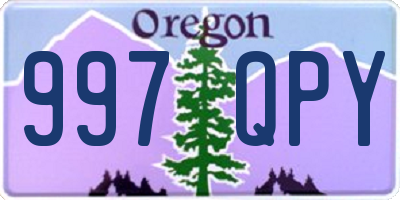 OR license plate 997QPY