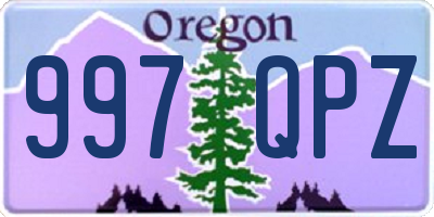 OR license plate 997QPZ