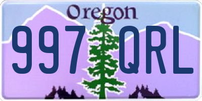 OR license plate 997QRL