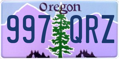 OR license plate 997QRZ