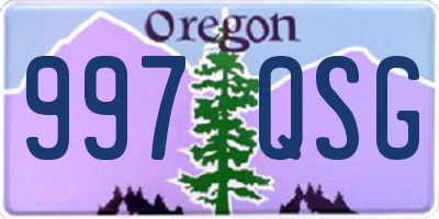 OR license plate 997QSG