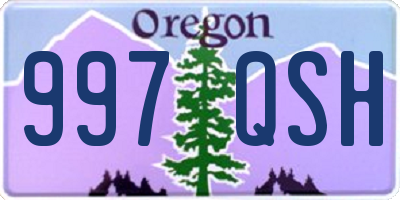 OR license plate 997QSH