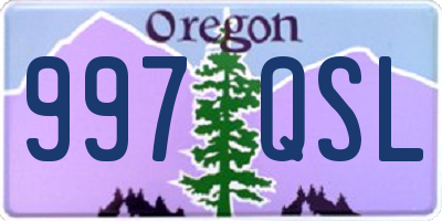 OR license plate 997QSL