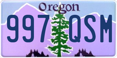 OR license plate 997QSM