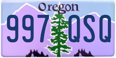 OR license plate 997QSQ