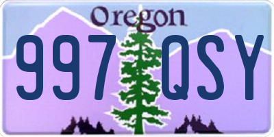 OR license plate 997QSY