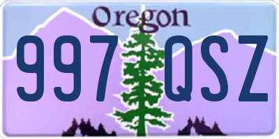 OR license plate 997QSZ