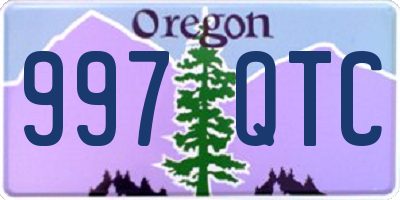 OR license plate 997QTC