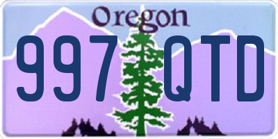 OR license plate 997QTD