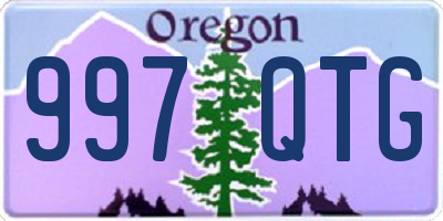 OR license plate 997QTG