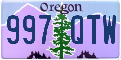 OR license plate 997QTW